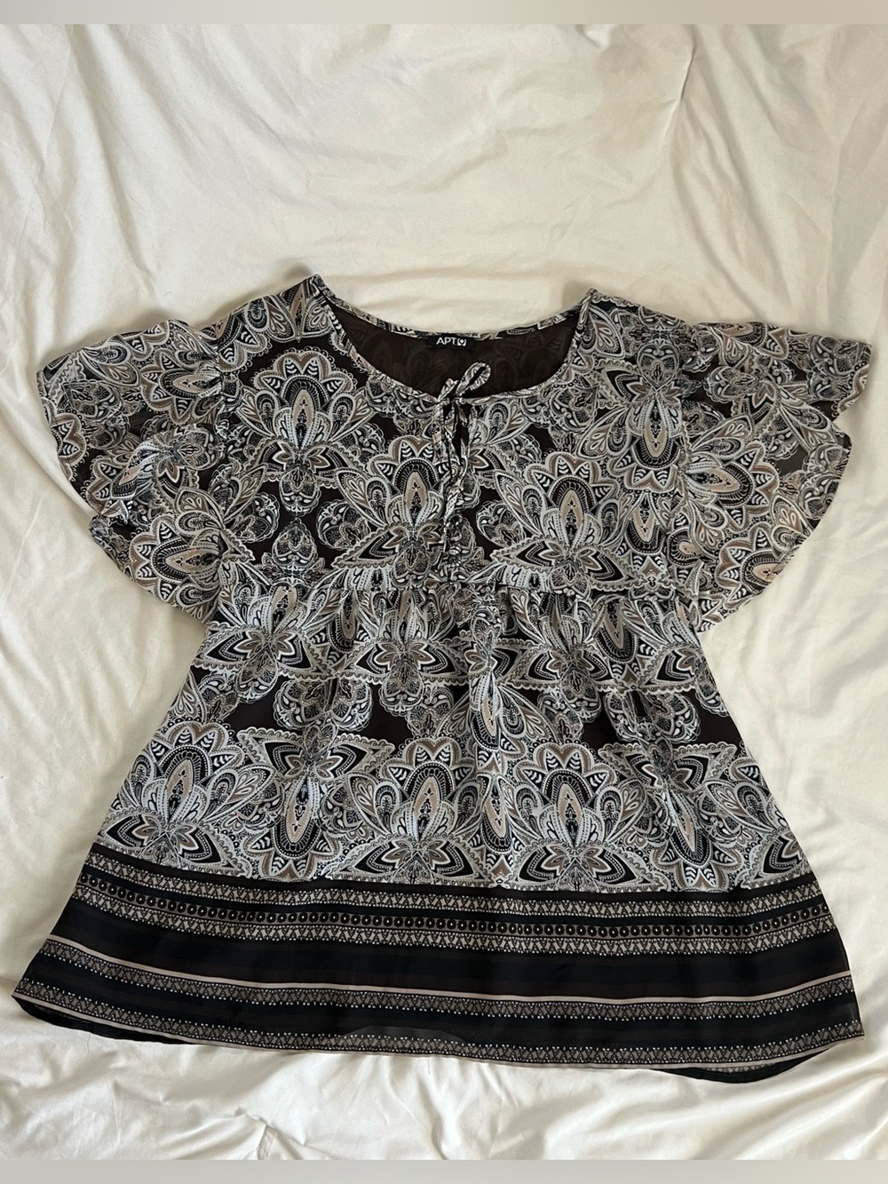 Apt. 9 Brown and White Blouse